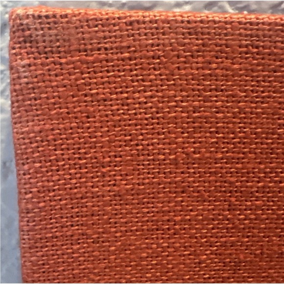 MCM Vintage 1970s Orange Yarn Fiber Embroidery Hand Woven Boho 14x18”